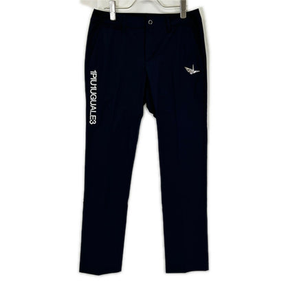 1piu1uguale3 ウノピゥウノウグァーレトレ 【GOLF】GSP071-POE478 ブラック BASIC LONG PANTS ナイロンスラックスパンツ ボトムス