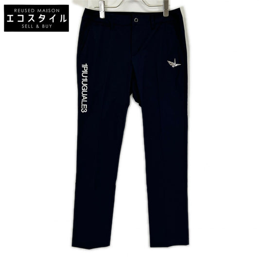 1piu1uguale3 ウノピゥウノウグァーレトレ 【GOLF】GSP071-POE478 ブラック BASIC LONG PANTS ナイロンスラックスパンツ ボトムス