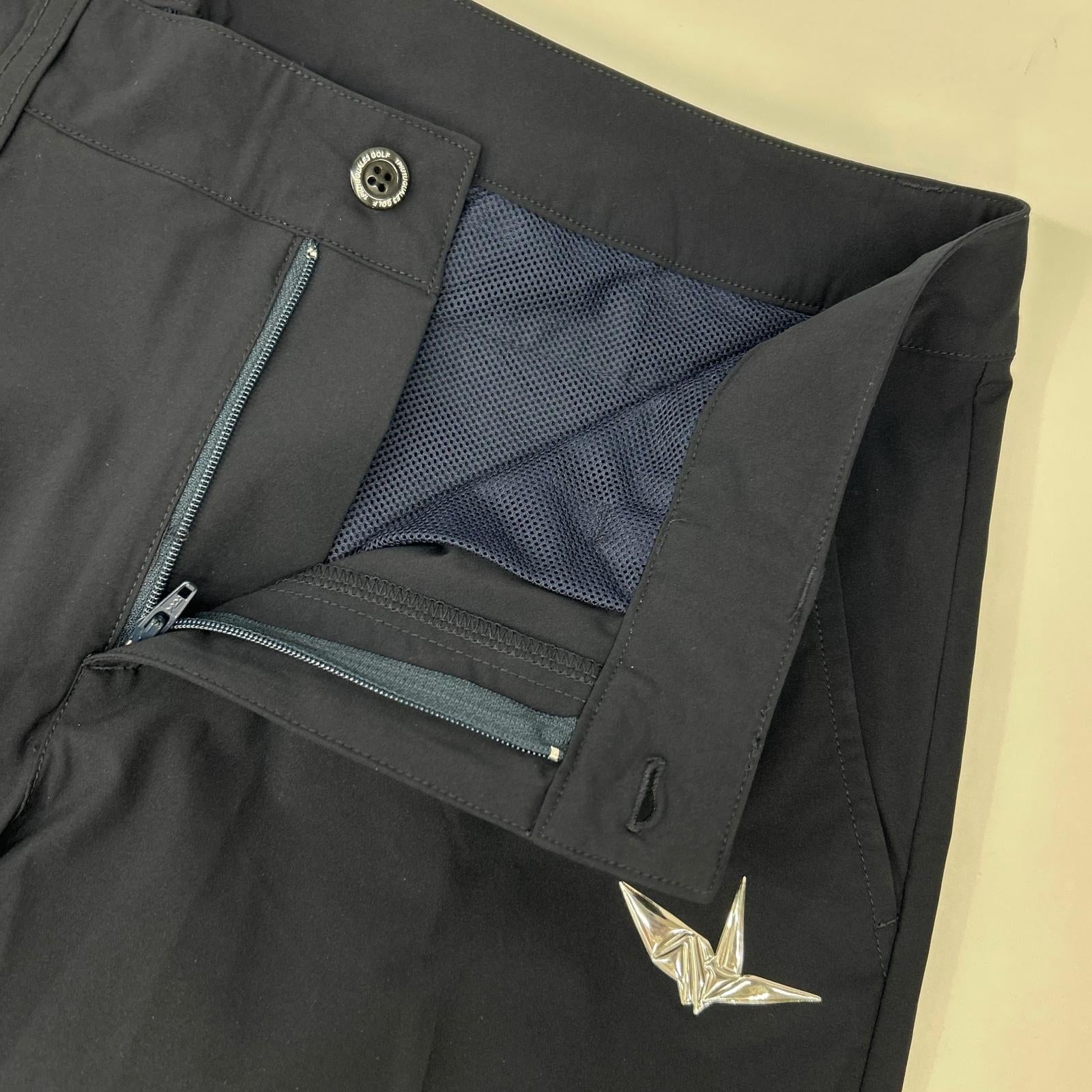 1piu1uguale3 ウノピゥウノウグァーレトレ 【GOLF】GSP071-POE478 ブラック BASIC LONG PANTS ナイロンスラックスパンツ ボトムス