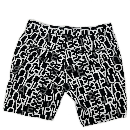 1piu1uguale3 ウノピゥウノウグァーレトレ 【GOLF】GRP104-POE398 ブラック SHORTS FULL MIX LOGO ロゴ総柄ショートパンツ ボトムス