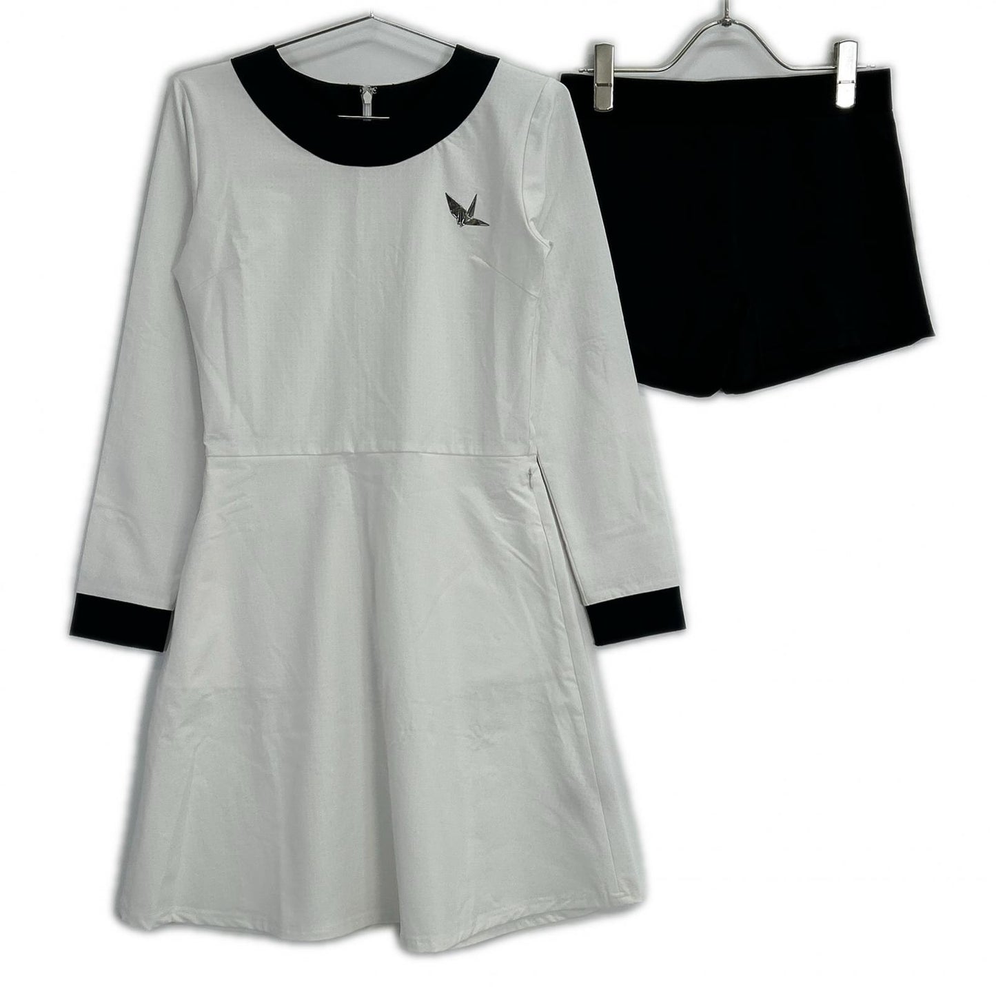 1piu1uguale3 ウノピゥウノウグァーレトレ 【GOLF】GST172-POE437 23AW ホワイト HEM COLOR ONEPIECE ワンピース ワンピース