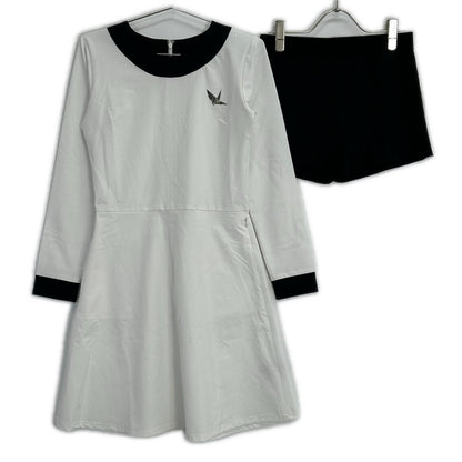 1piu1uguale3 ウノピゥウノウグァーレトレ 【GOLF】GST172-POE437 23AW ホワイト HEM COLOR ONEPIECE ワンピース ワンピース