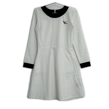 1piu1uguale3 ウノピゥウノウグァーレトレ 【GOLF】GST172-POE437 23AW ホワイト HEM COLOR ONEPIECE ワンピース ワンピース