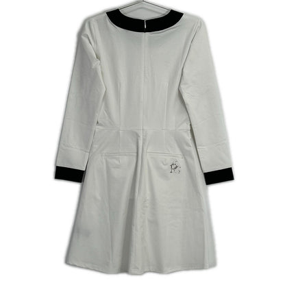 1piu1uguale3 ウノピゥウノウグァーレトレ 【GOLF】GST172-POE437 23AW ホワイト HEM COLOR ONEPIECE ワンピース ワンピース