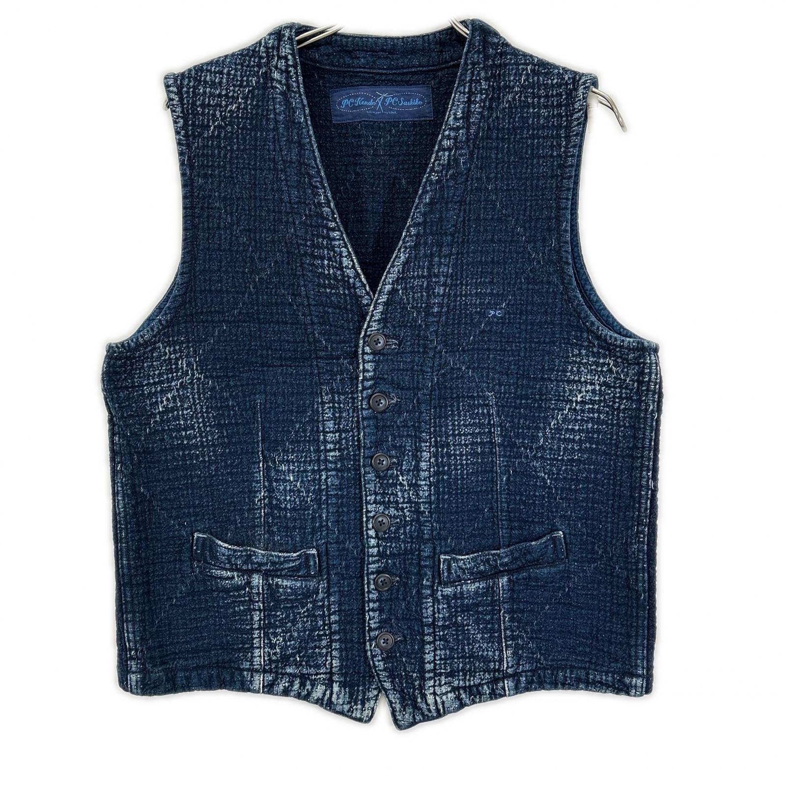 Porter Classic ポータークラシック インディゴ KENDO×SASHIKO 刺し子 デニムオーバーベスト ベスト