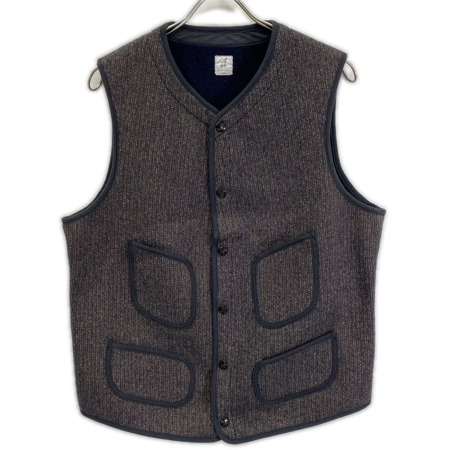 ANATOMICA アナトミカ 530-452-07 グレー/SALT&PEPPER BEACH CLOTH VEST ニットベスト ジレ ベスト
