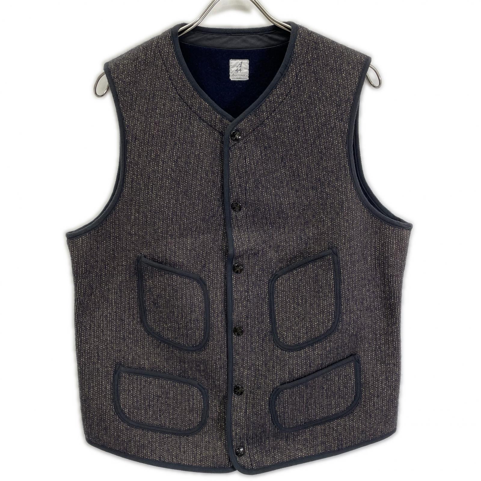 ANATOMICA アナトミカ 530-452-07 グレー/SALT&PEPPER BEACH CLOTH VEST ニットベスト ジレ ベスト