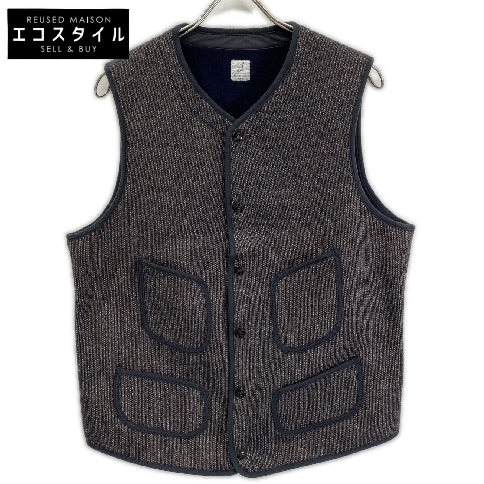 ANATOMICA アナトミカ 530-452-07 グレー/SALT&PEPPER BEACH CLOTH VEST ニットベスト ジレ ベスト