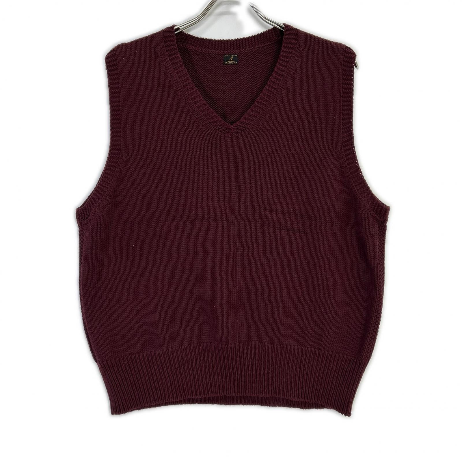 ANATOMICA アナトミカ 530-511-18 レッド コットン100 ニットベスト ベスト