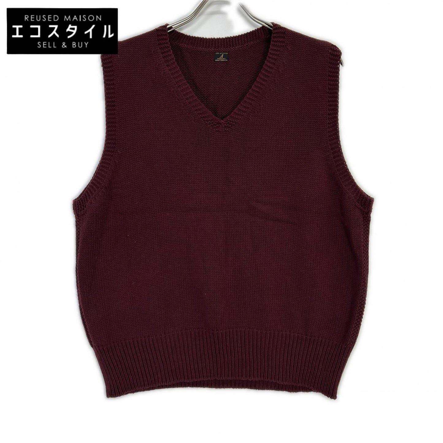 ANATOMICA アナトミカ 530-511-18 レッド コットン100 ニットベスト ベスト