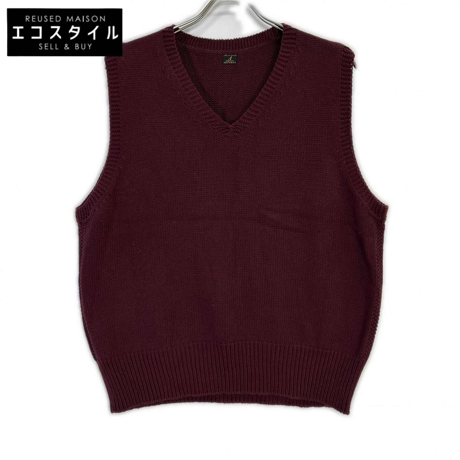 ANATOMICA アナトミカ 530-511-18 レッド コットン100 ニットベスト ベスト