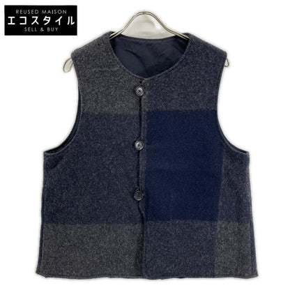 Engineered Garments Gray × Navy wool Over Vest reversible vest