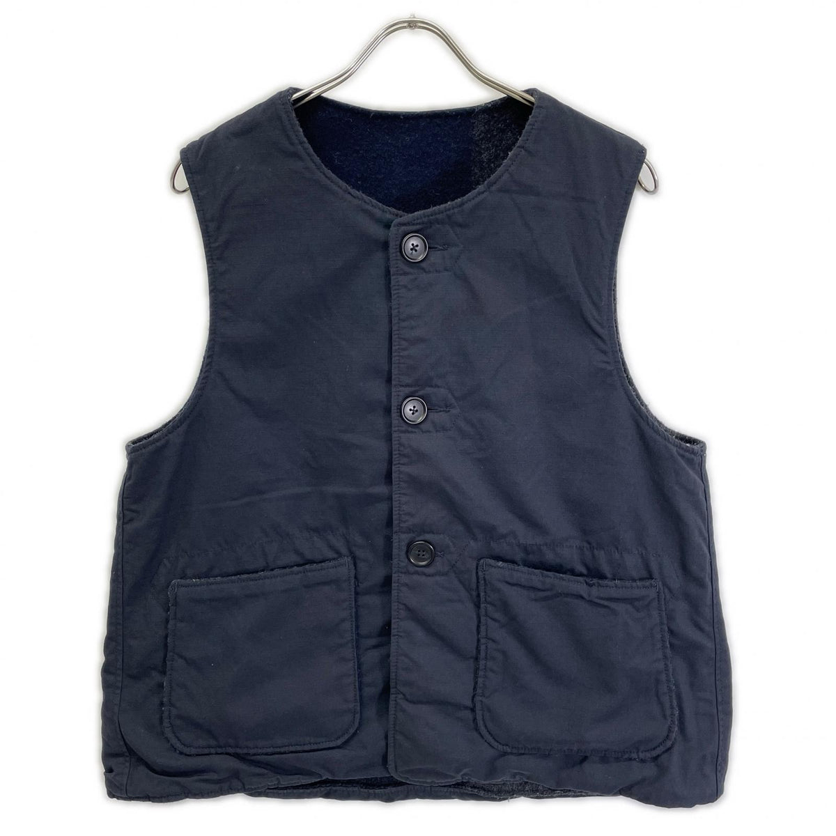 Engineered Garments Gray × Navy wool Over Vest reversible vest
