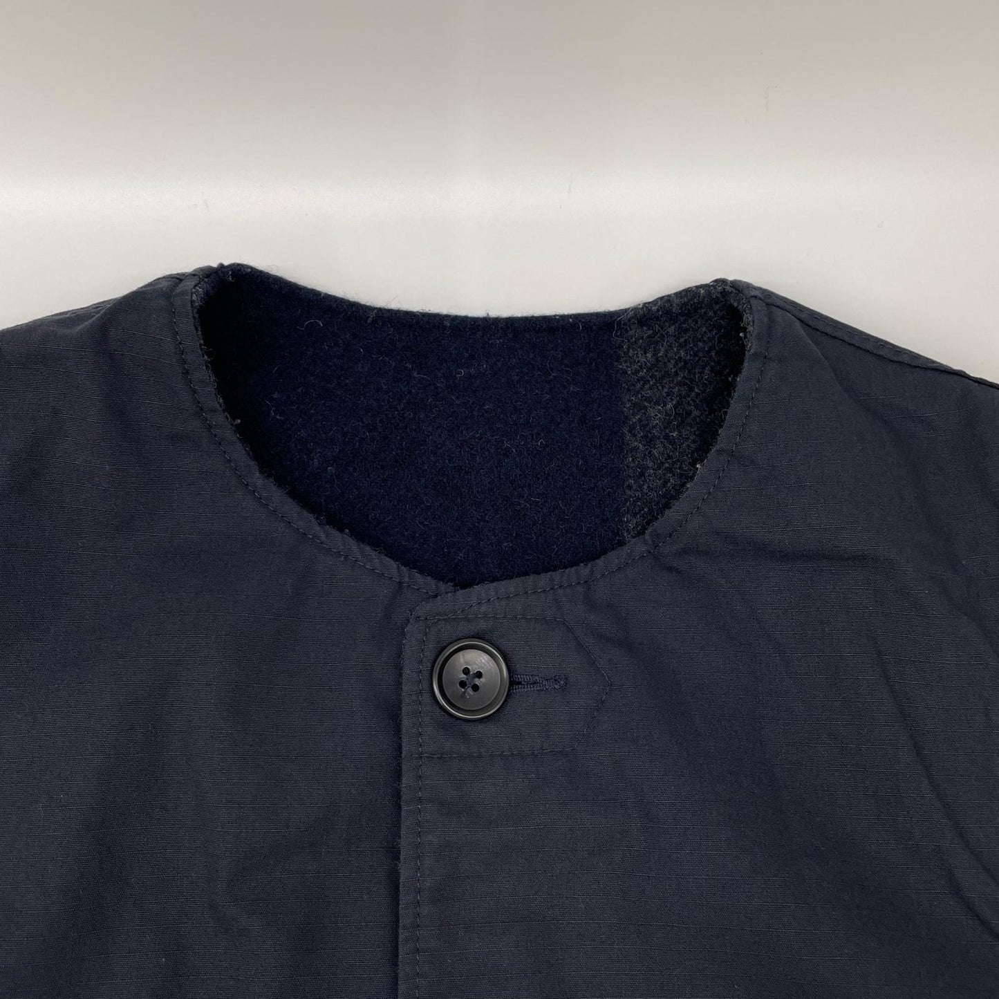 Engineered Garments Gray × Navy wool Over Vest reversible vest