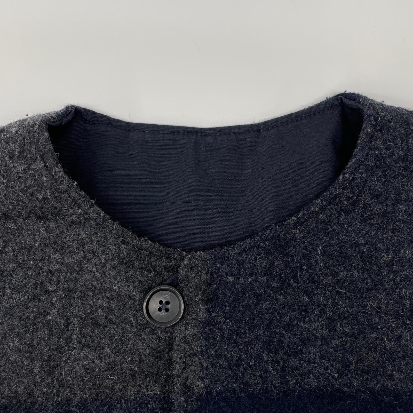 Engineered Garments Gray × Navy wool Over Vest reversible vest