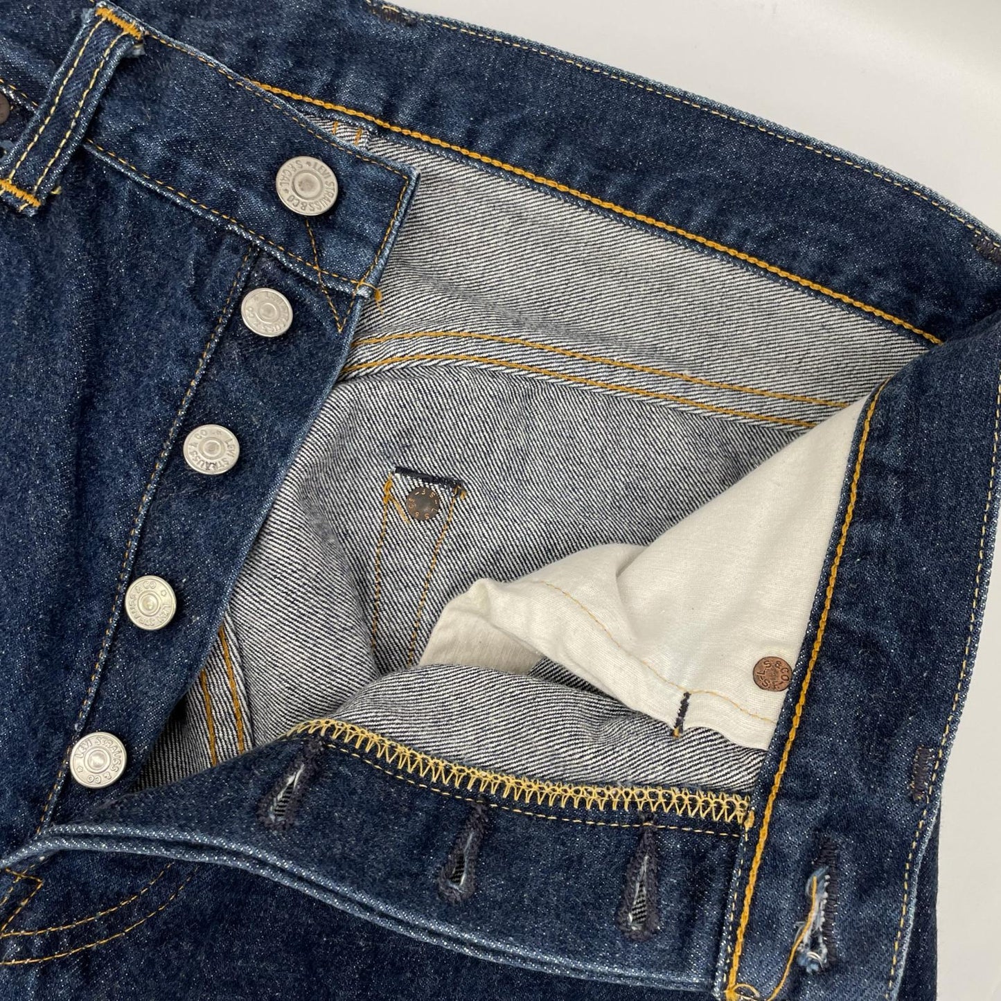 LEVI'S リーバイス 90'S 501-0003 インディゴ LVC USA製 バレンシア 501XX ビックE 均等V セルビッチデニムパンツ ボトムス