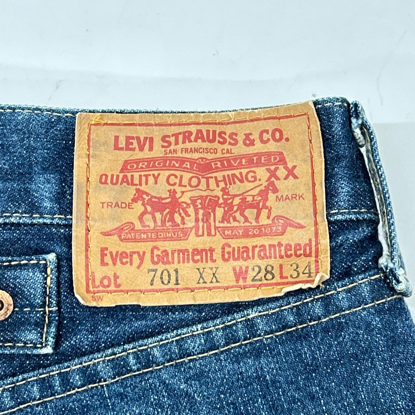 LEVI'S リーバイス 90'S インディゴ 日本製 701XX復刻 ビッグE 均等V セルビッチデニムパンツ ボトムス