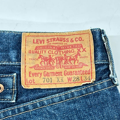 LEVI'S リーバイス 90'S インディゴ 日本製 701XX復刻 ビッグE 均等V セルビッチデニムパンツ ボトムス