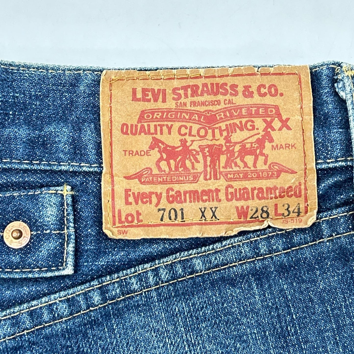 LEVI'S リーバイス 90'S インディゴ 日本製 701XX復刻 ビッグE 均等V セルビッチデニムパンツ ボトムス