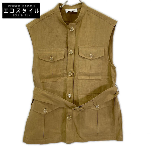 STUMBLY スタンブリー 25SS 535-5150500 ベージュ リネン100 Belted Sleeveless Jacket ノースリーブジャケット ジャケット