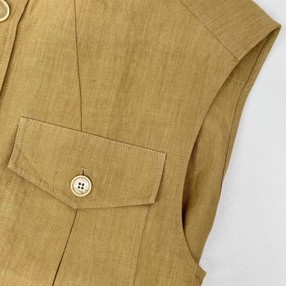 STUMBLY スタンブリー 25SS 535-5150500 ベージュ リネン100 Belted Sleeveless Jacket ノースリーブジャケット ジャケット