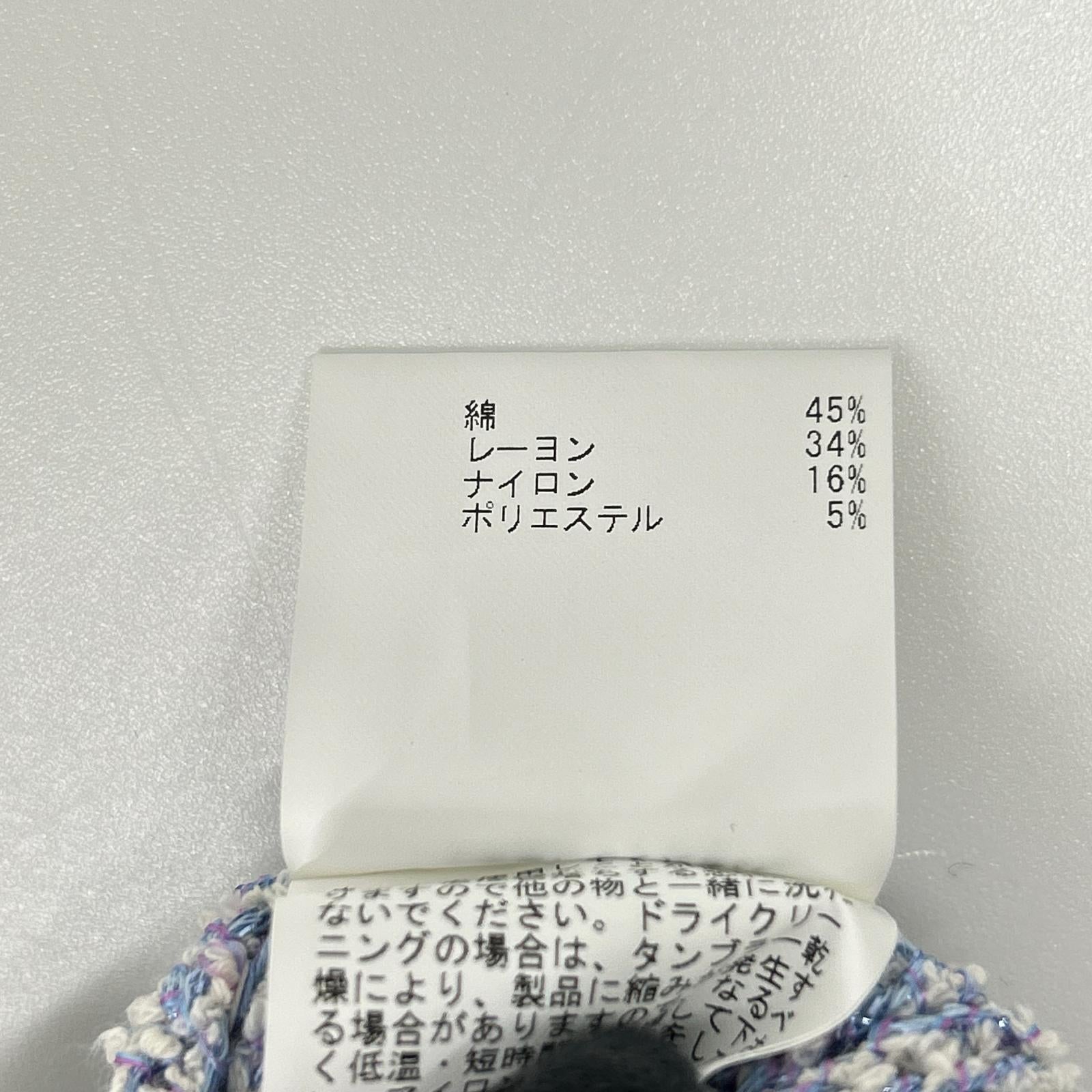 ANAYI アナイ 24SS サックスブルー ラメブークレクルーネック プルオーバー トップス