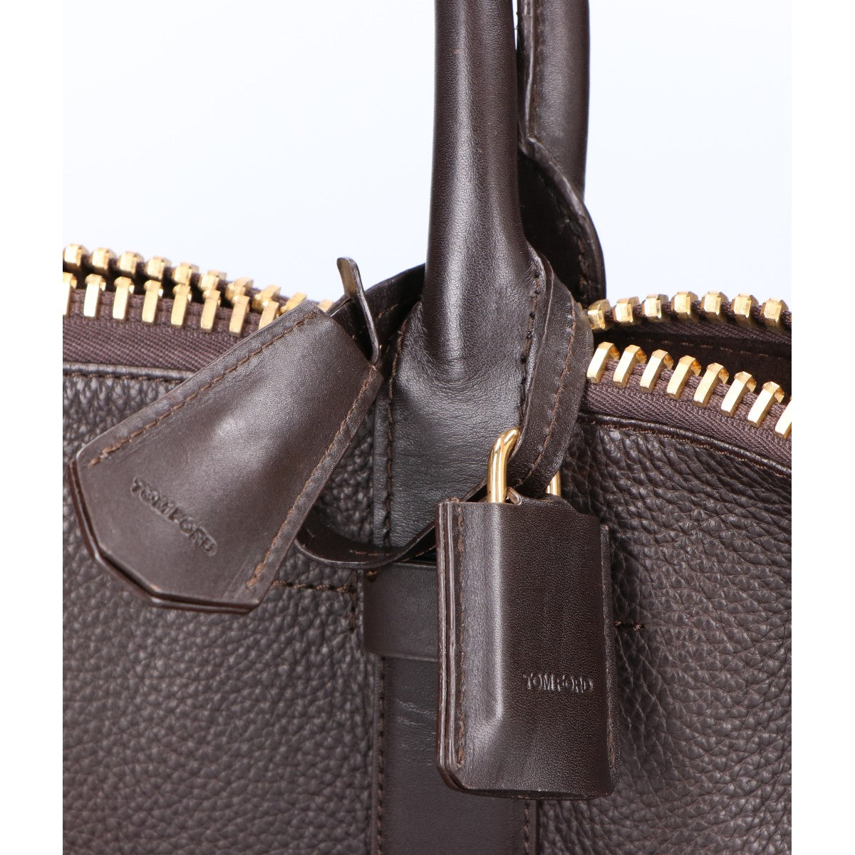 TOM FORD トムフォード ビッグジップ レザー ボストンバッグ