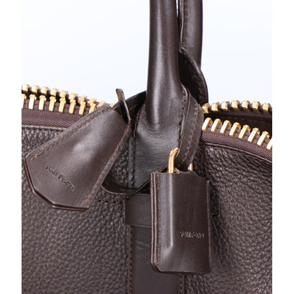 TOM FORD トムフォード ビッグジップ レザー ボストンバッグ