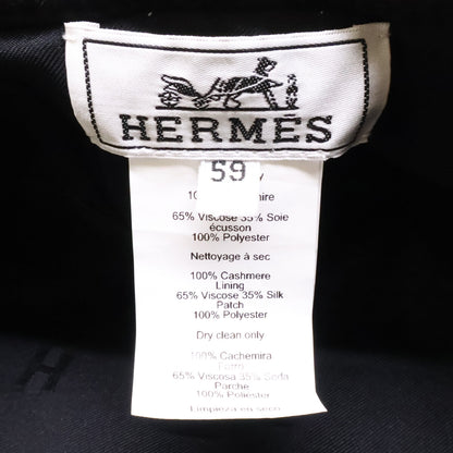 HERMES エルメス 【美品/国内正規】サントノーレ カシミヤ100％ セリエ釦 パリジェンヌワッペン ベレー帽 帽子