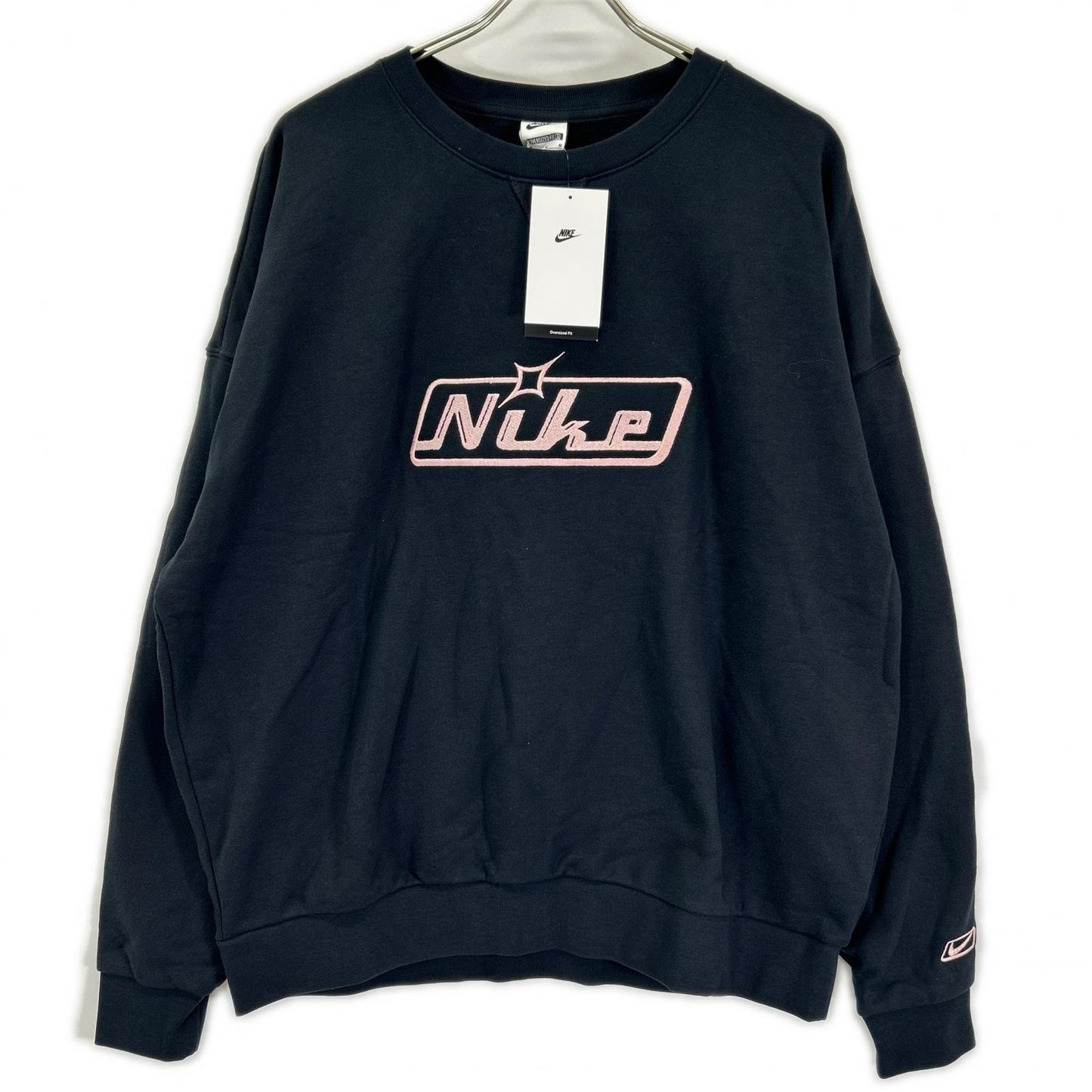 NIKE ナイキ ブラック×ピンク オーバーサイズ クルーネック スウェットシャツ トップス