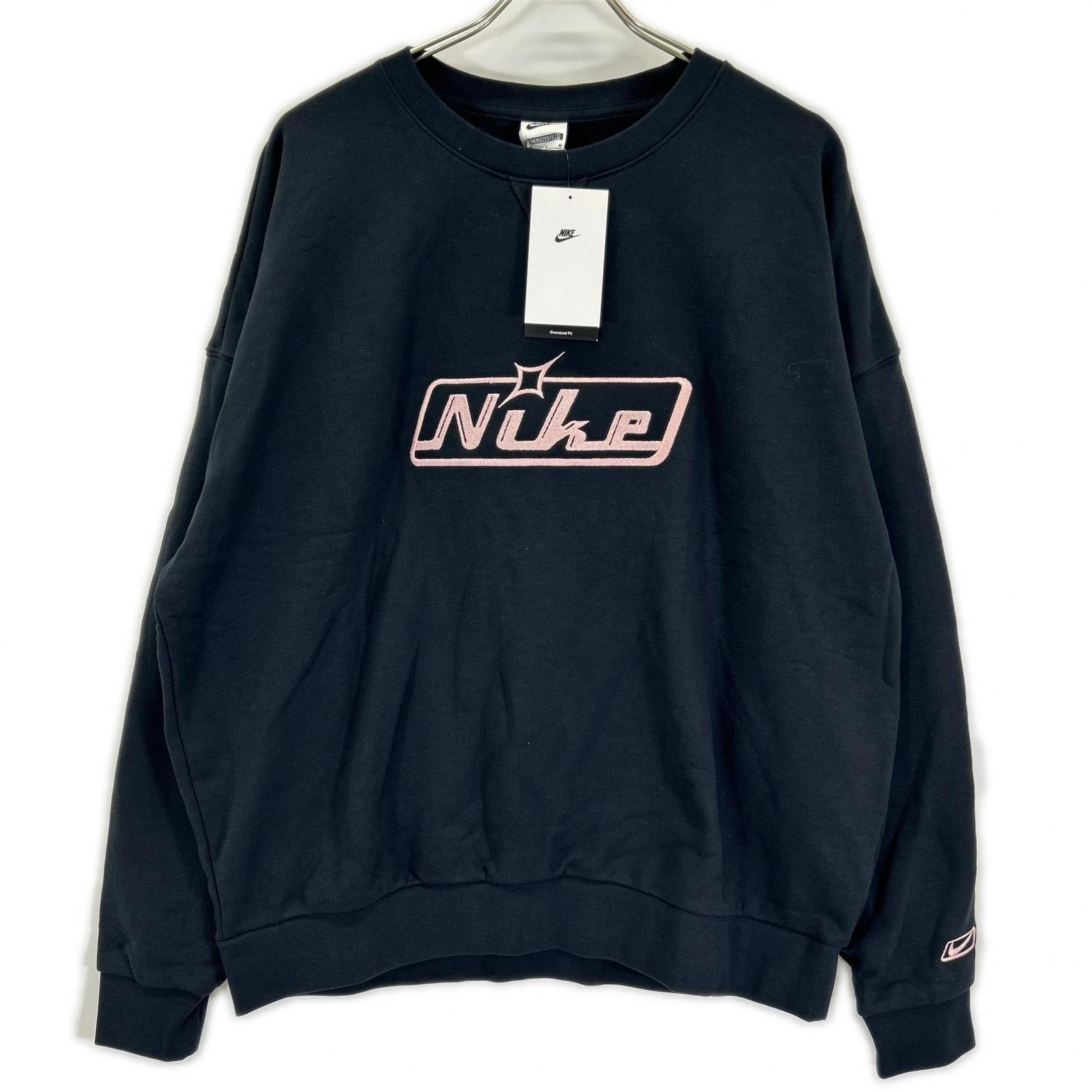 NIKE ナイキ ブラック×ピンク オーバーサイズ クルーネック スウェットシャツ トップス