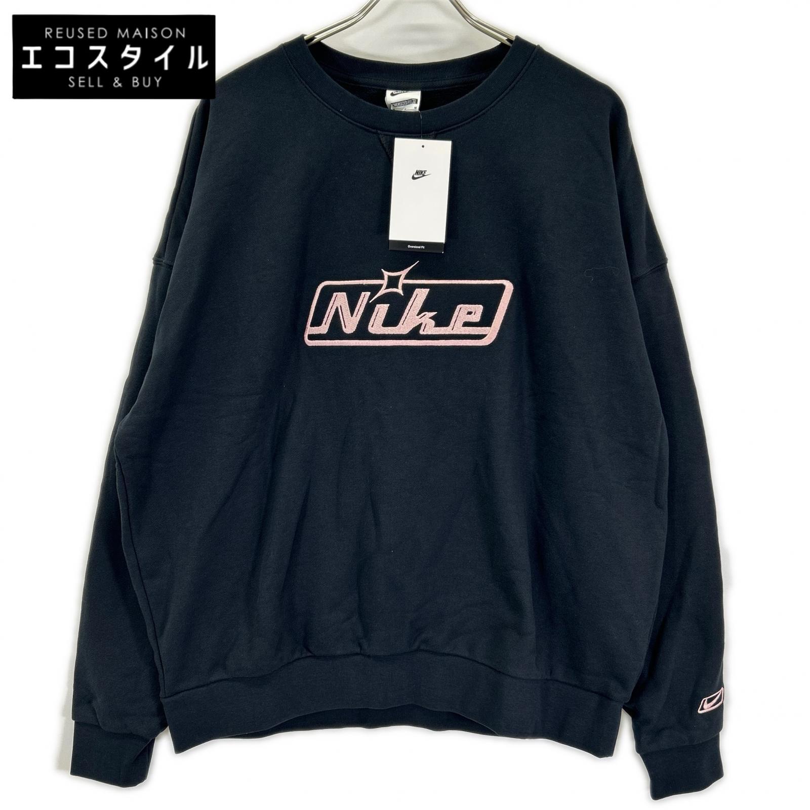 NIKE ナイキ ブラック×ピンク オーバーサイズ クルーネック スウェットシャツ トップス