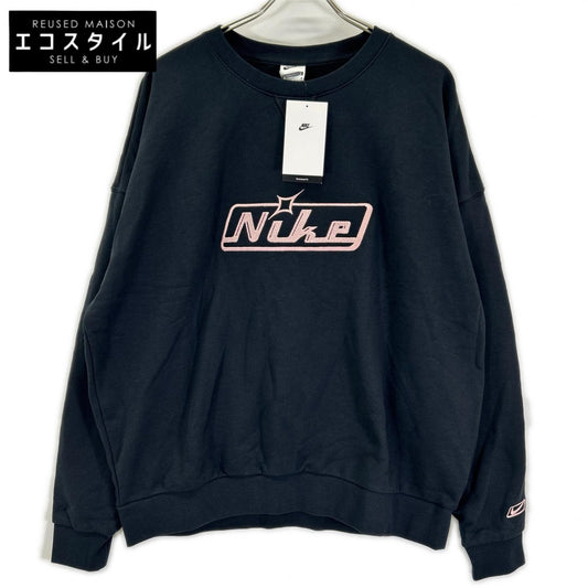 NIKE ナイキ ブラック×ピンク オーバーサイズ クルーネック スウェットシャツ トップス