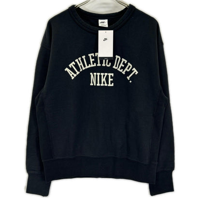 NIKE ナイキ ブラック NSW TREND FLC CREW フロントプリント スウェット トップス