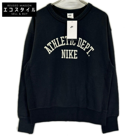 NIKE ナイキ ブラック NSW TREND FLC CREW フロントプリント スウェット トップス