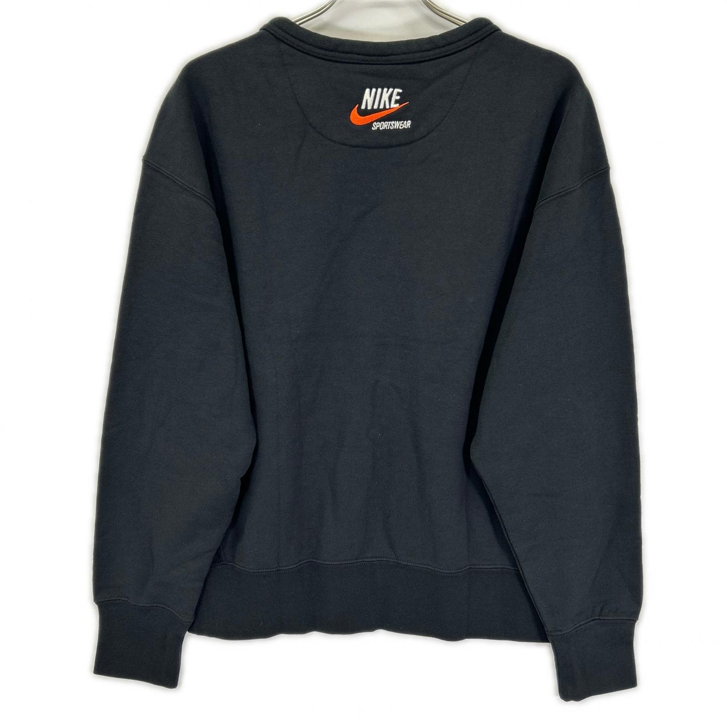 NIKE ナイキ ブラック NSW TREND FLC CREW フロントプリント スウェット トップス