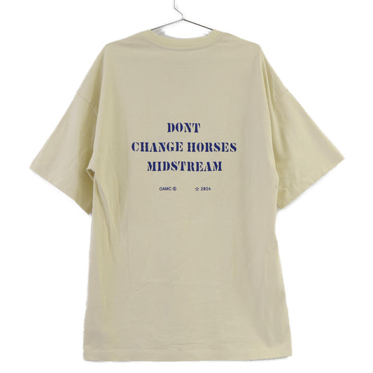 OAMC オーエーエムシー 24SS 24E28OAJ14 イエロー コットン ロゴプリント Tシャツ トップス