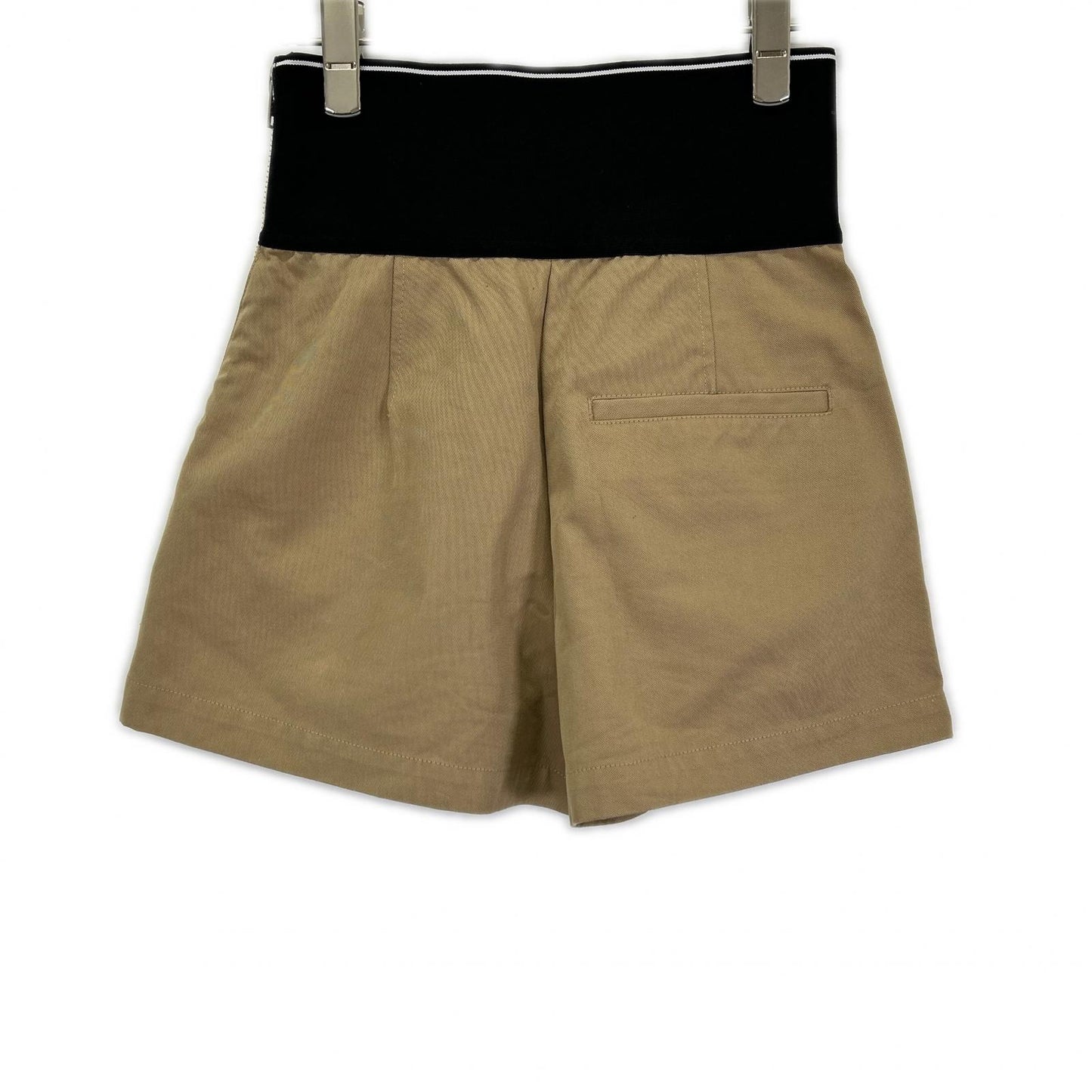 ALEXANDER WANG アレキサンダーワン ブラック×ベージュ ウエストロゴ ショートパンツ ボトムス