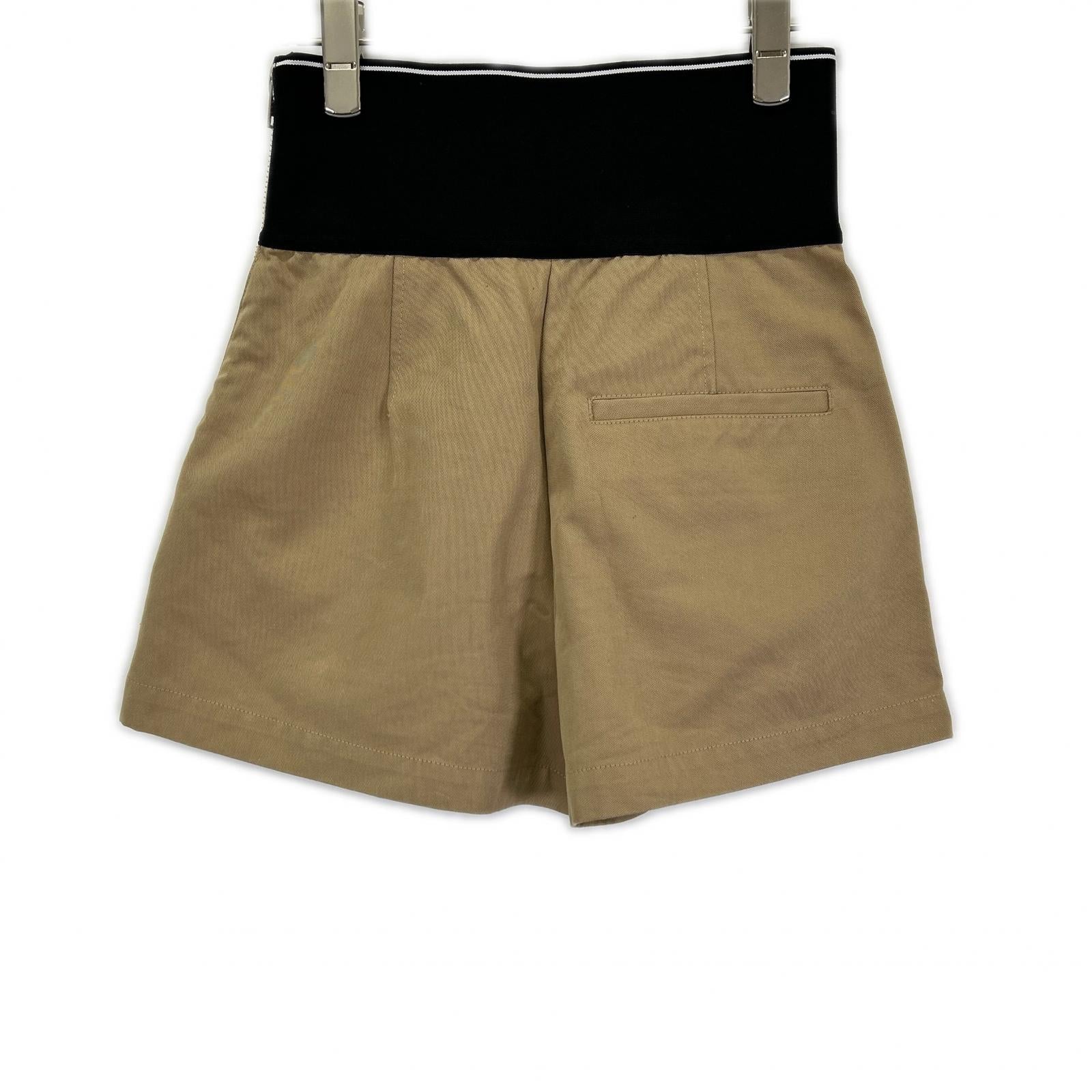 ALEXANDER WANG アレキサンダーワン ブラック×ベージュ ウエストロゴ ショートパンツ ボトムス