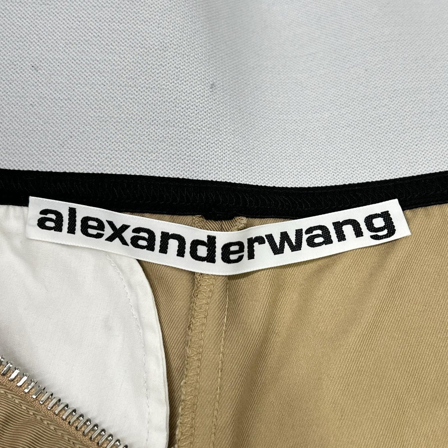 ALEXANDER WANG アレキサンダーワン ブラック×ベージュ ウエストロゴ ショートパンツ ボトムス