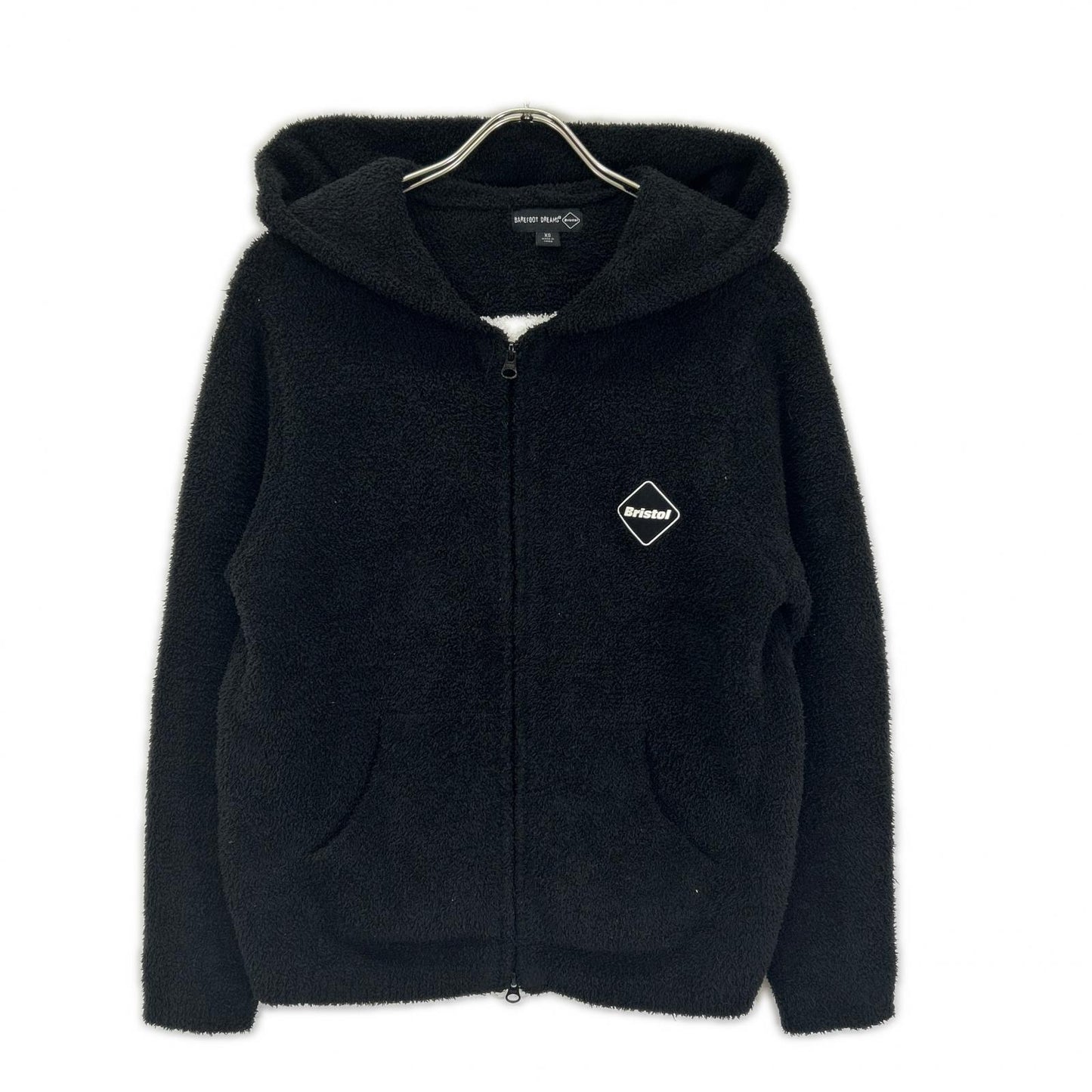 F.C.Real Bristol エフシーリアルブリストル 【×BAREFOOT DREAMS】23SS SZMCC21931 ブラック パイル ジップアップフーディ ジャケット