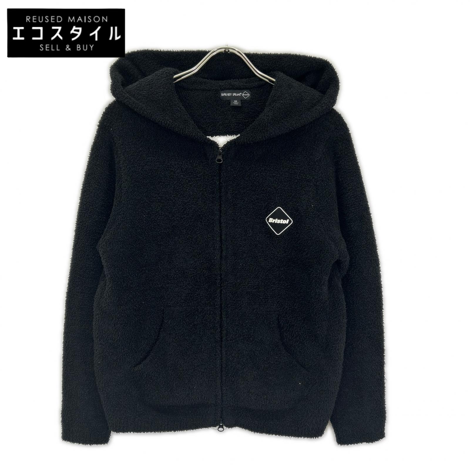 F.C.Real Bristol エフシーリアルブリストル 【×BAREFOOT DREAMS】23SS SZMCC21931 ブラック パイル ジップアップフーディ ジャケット