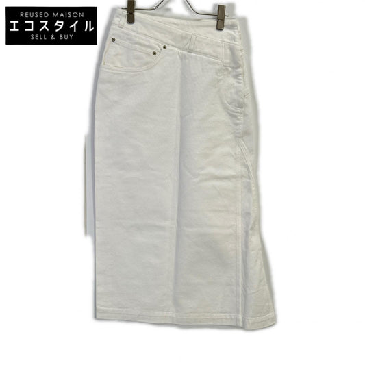 LOEWE ロエベ S359Y1EX13 ホワイト ROLLED DENIM SKIRT デコンストラクトデニムスカート スカート