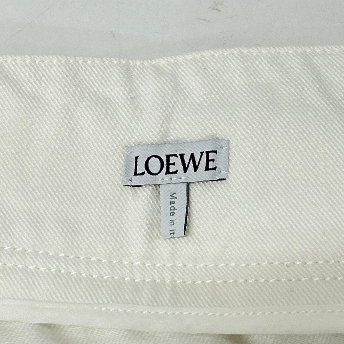 LOEWE Loewe S359Y1EX13 White ROLLED DENIM SKIRT deconstructed denim skirt skirt