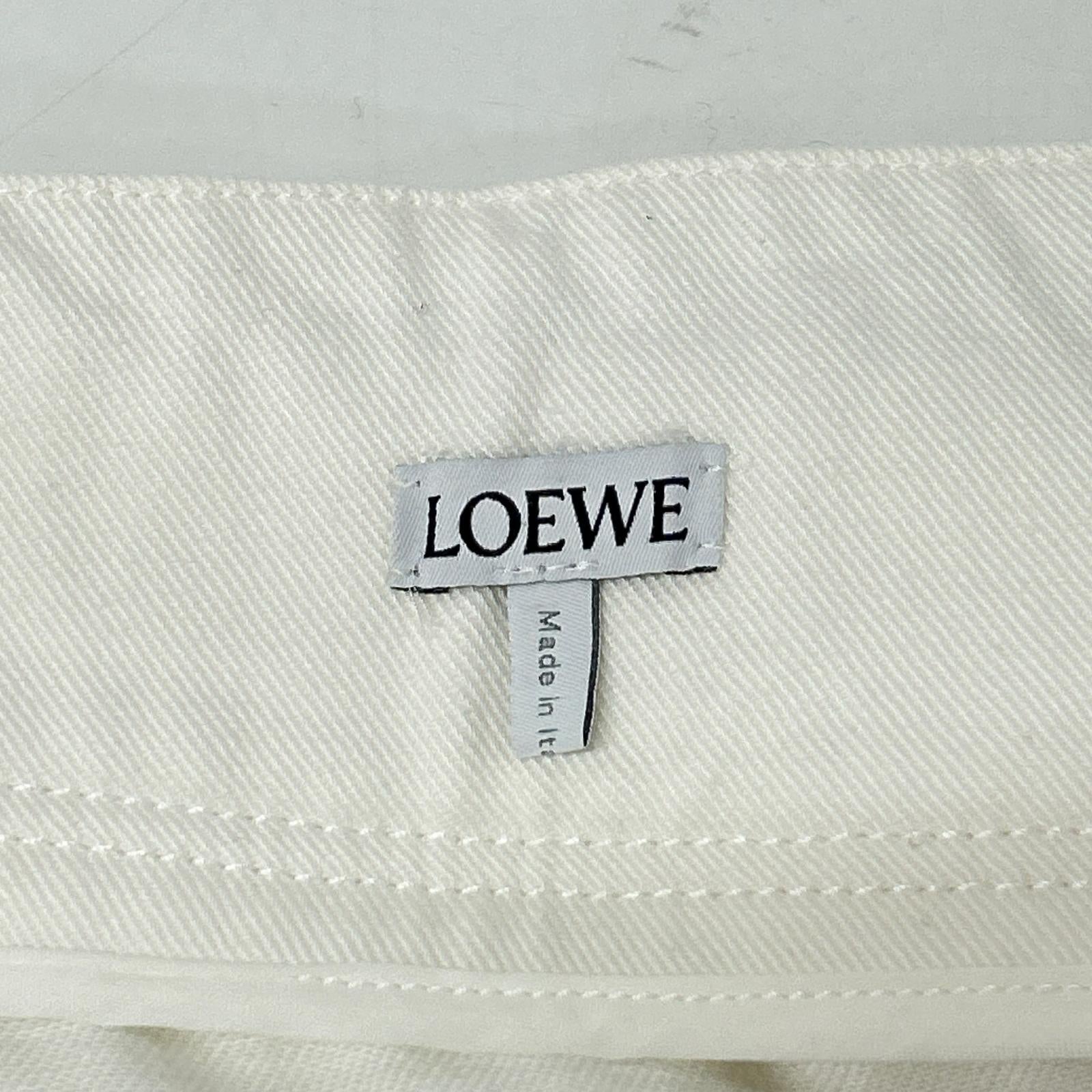 LOEWE Loewe S359Y1EX13 White ROLLED DENIM SKIRT deconstructed denim skirt skirt
