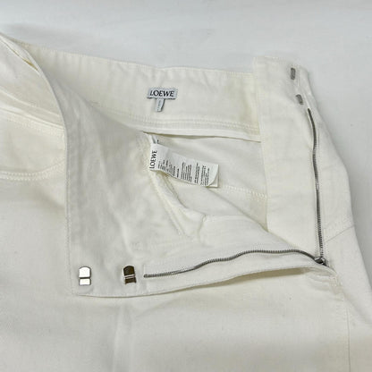 LOEWE ロエベ S359Y1EX13 ホワイト ROLLED DENIM SKIRT デコンストラクトデニムスカート スカート