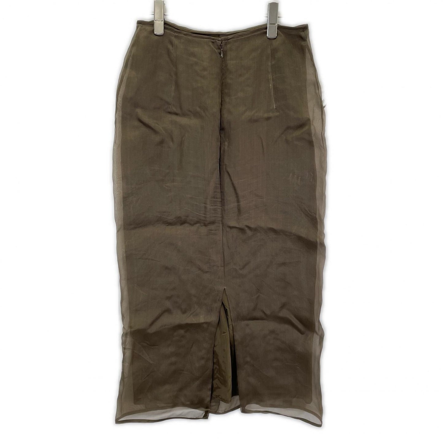 Cecilie Bahnsen セシリーバンセン 3.24RTW17008 ブラウン シルク100 OCEAN SKIRT ラッフルペンシルラインフリルスカート スカート