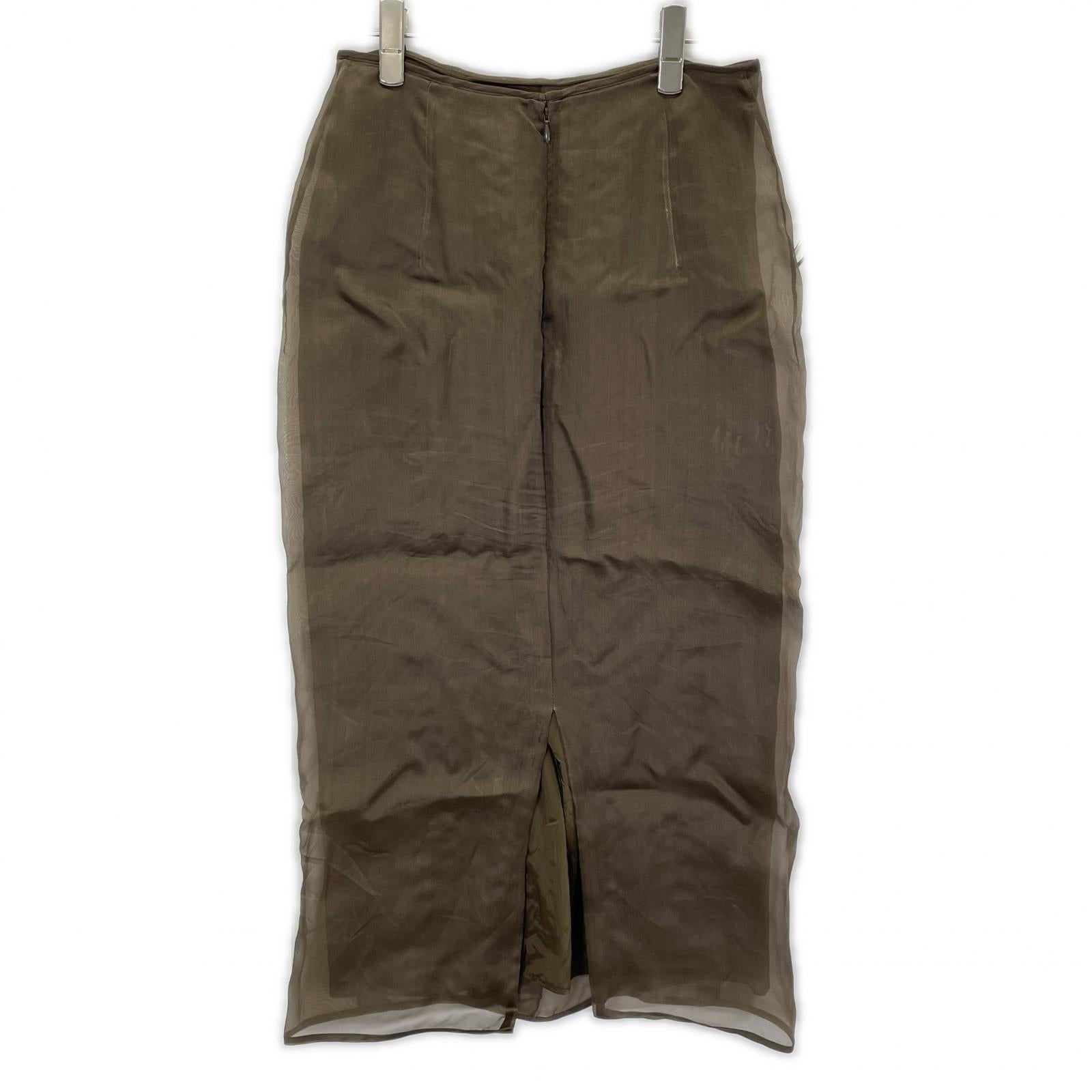 Cecilie Bahnsen セシリーバンセン 3.24RTW17008 ブラウン シルク100 OCEAN SKIRT ラッフルペンシルラインフリルスカート スカート