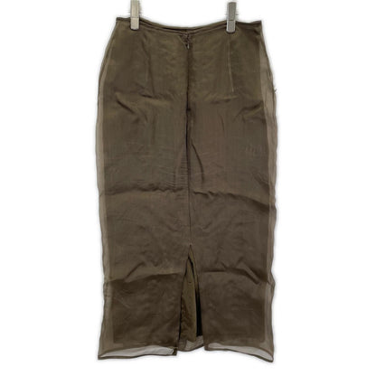 Cecilie Bahnsen セシリーバンセン 3.24RTW17008 ブラウン シルク100 OCEAN SKIRT ラッフルペンシルラインフリルスカート スカート