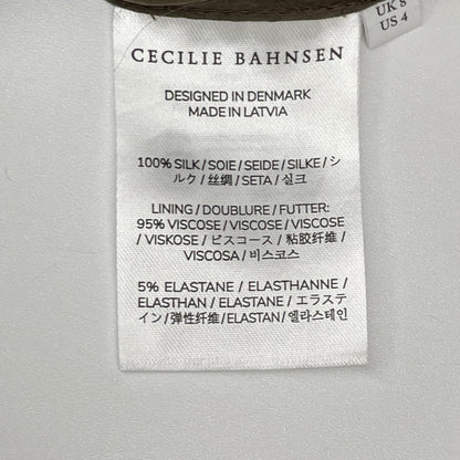 Cecilie Bahnsen セシリーバンセン 3.24RTW17008 ブラウン シルク100 OCEAN SKIRT ラッフルペンシルラインフリルスカート スカート